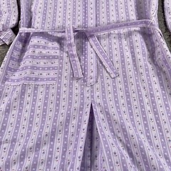 Vintage Dress Womens Small S Purple Floral Striped Midi Day House Lounge 60s 70s