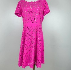 Focus by Shani Womens Dress 12 Laser Cut Pink Nude Wedding Cocktail Party Event