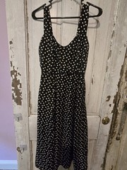 Rachel Zoe Polka Dot Sun Dress With Pockets Back Zipper And Elastic Size 6