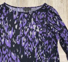 Attention Size Large Purple Black Gray Dress 3/4 Sleeve Roll cuff