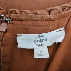Entro 60s Retro Shift Dress Terracotta Sleeveless Zip Back Old Money Medium