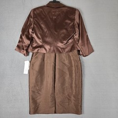 ADRIANNA PAPELL Occasions Embroidered Beaded Column Dress Blazer Womens 8P NWT