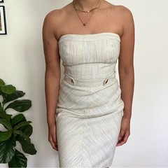 Trina Turk Rainbow Tweed Strapless Pencil Dress Sz 6 Chic Business Glam Coquette