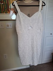 GUESS Womens Sz 12 Keyhole White Silver Summer Cocktail Party Dress NWT