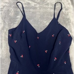 Gap Slip Dress Blue With Cherries Size XS Tank Dress