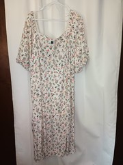 Old Navy Womens Milkmaid Midi Dress 2X Floral Cottage Peasant Dainty Romantic