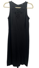 Ann Taylor Black A-Line Crochet Yoke Sleeveless Shift Dress – Size 0
