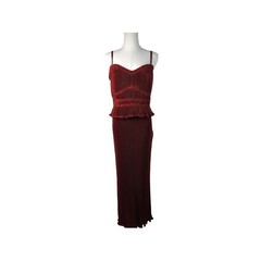 Derek Lam 10 Crosby Mini Pleated Tiered Midi Dress Size 12 Terracotta Orange