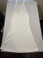 Women’s White 8/10 Cotton Full Length Dress