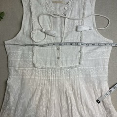 Lola Australia Size S Tiered Boho Maxi Dress White Lined 100% Cotton