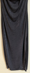 Lux LA Slinky Poly Spandex Blue Asymmetric Sleeve Midi Dress Style # D0762 Small