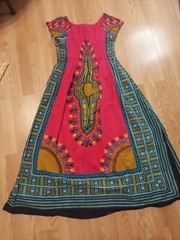 Jessica Taylor Dress Maxi Cap Sleeve Elastic Top Size Large (See Photos For Size