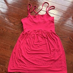 Old Navy Pink Solid Strappy Scoop Neck Knit Sundress Short Dress Women’s S