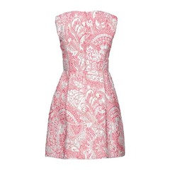 NWT Dolce & Gabbana Pink Floral Jacquard Pleated Sheath Mini Dress IT 40 S