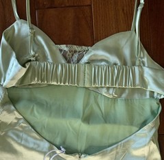 Princess Polly Megan Mini Dress Size 6 NWT Satin Slip Green Fairy Keyhole Y2K