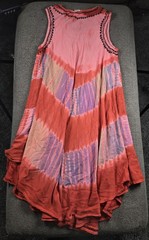 India Boutique Women’s Pink Purple Tie Dye Tank Scoop Neck Dress Free Size