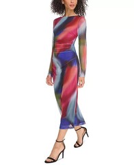 Vince Camuto Printed Mesh Ruched Bodycon Dress MSRP $148 Size 10 # 3A 2938 Blm