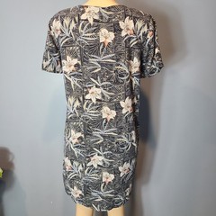 Vintage Silk Resort Dress Sz Large Flowy Floral Cover-Up Beach Vacation Comfy