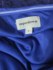 Superdown Revolve Tamia Asymmetrical Mini Dress Size Large Women&rsquo;s Metallic Blue