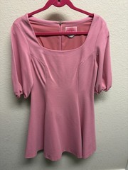 Kate Spade New York Pink Fit & Flare Dress Women&rsquo;s Medium Puff Sleeve