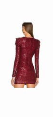 Michael Costello X Revolve Dark Red Sequin Mini Dress XS