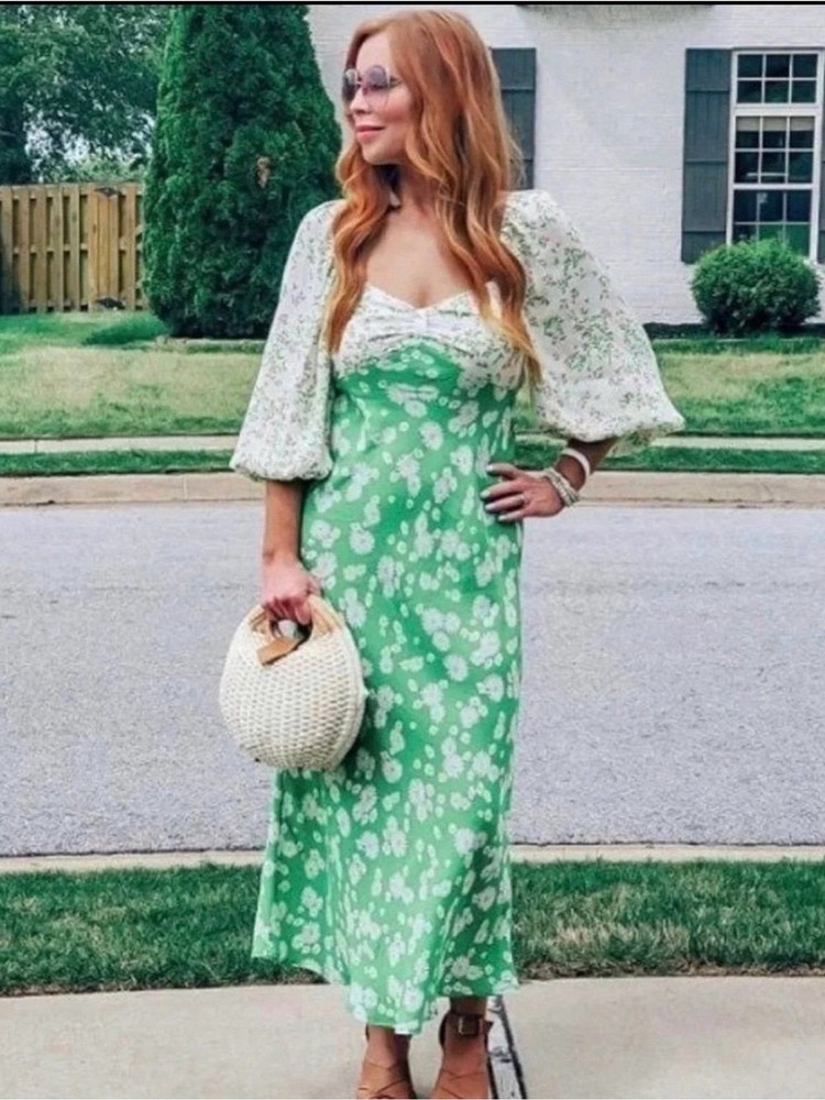 Rixo x Target green floral Grunge Daisy Dress size 4