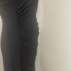 VTG RUBY ROX Y2K Rhinestone Ring Shimmer Halter Dress Whimsigoth Asymmetrical M