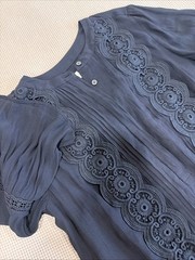 Loft Blue Dress With Lace, Accent, Flow Sleeves, And Bottom Size 0 Women’s ￼
