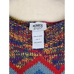 Monroe & Main Womens Sweater Tunic Mini Dress Small Colorful Artsy Bohemian 90s