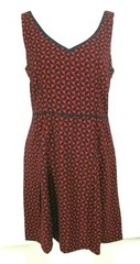 Tommy Hilfilger Dress Sz 8 A-Line Sheath Red Blue Print Sleeveless V-Neck NWOT
