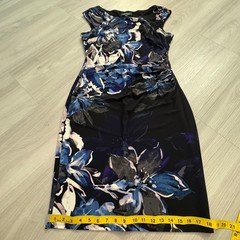 Lauren Ralph Lauren Dress Women Floral Ruched Sheath Sleeveless Boat Neck Siz 10