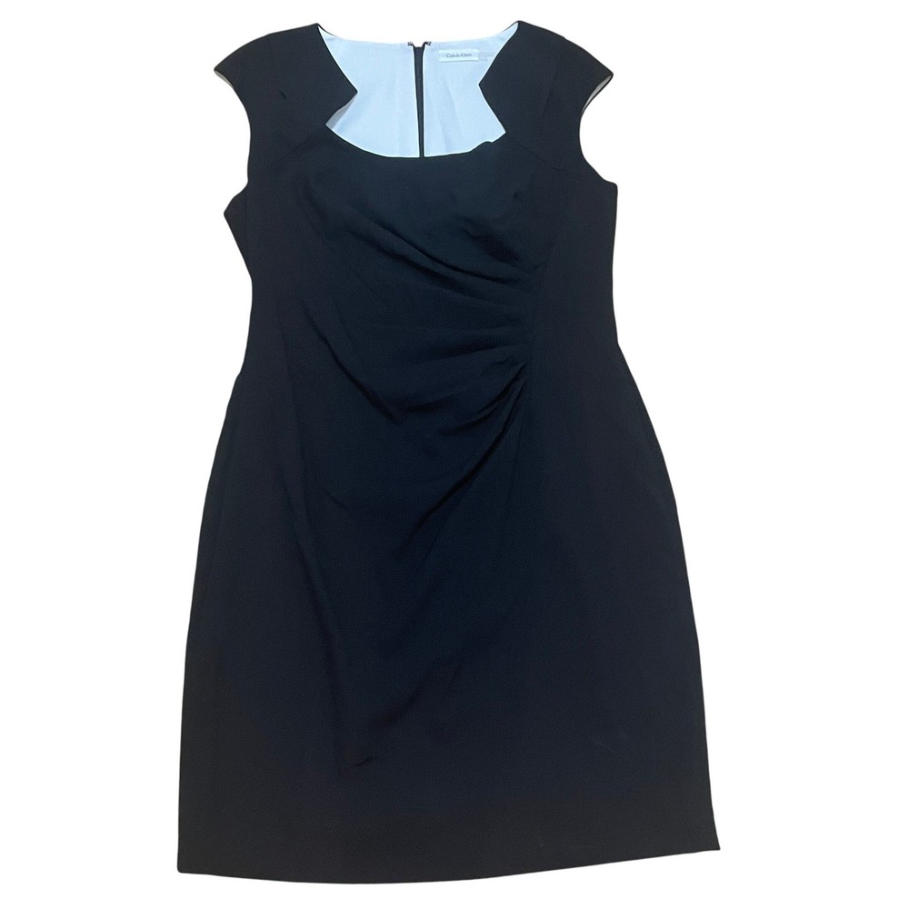 Calvin Klein LBD Black Dress Women&rsquo;s 14 Sleeveless Sheath Career Cocktail Party