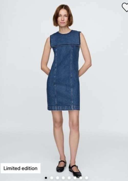 Dôen x Gap Denim Sailor Mini Dress Medium Indigo Wash VIRAL COLLAB NAUTICAL