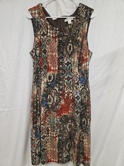 Coldwater Creek Women&rsquo;s Sleeveless Midi Dress Size 16 Abstract Print