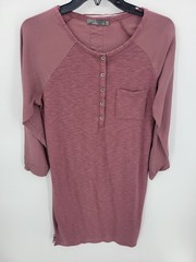 Prana Dress Womens Small Pink Mixed Knit Raglan Sleeve Sheath Athleisure Casual
