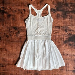 XS Adidas by Stella McCartney V12746 White Pleated Racerback Tennis Dress