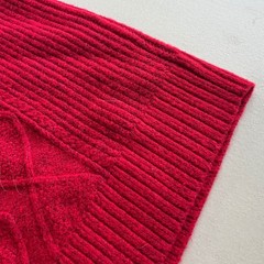 LOFT Women&rsquo;s Sm. Red Cable Knit Mock Neck Long Sleeve Sweater Dress Cozy Holiday