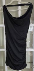 Ruched Mini Dress – Black – Cowl Neck – Bodycon – Open Back – Size M – Shein