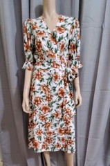 Happy Nature Kate Hudson Floral Wrap Dress Cottagecore Small NWT Linen