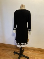 Calvin Klein size large black with white trim long sleeve dress Fall Winter