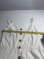 HALIFE White Button Front Pocket Dress Soft Girl Coastal Summer Sundress Size L