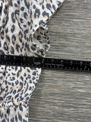 Indigo Rose Button Front Maxi Dress Womens Size LP Animal Print Short Sleeve