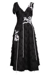 NEW, ERDEM Embroidered Fil Coupé Jacquard Midi Dress in Black Sz 4 #DD58
