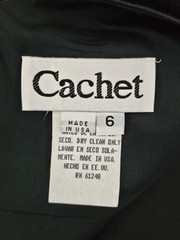 Vintage Cache Maxi Cocktail Dress Gown Sz. 6 Black Formal Glam Beaded NWT