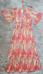 Laraethnics Séraphine Savane Orange with gold Long dress size TU