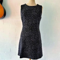 Desigual Purple And Black Leopard Print Sleeveless Tunic Dress