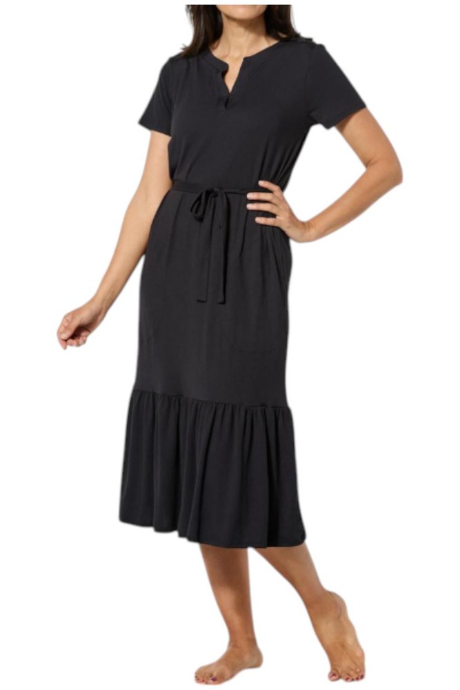 Comfort Code Women&rsquo;s Jersey Knit Belted Dress Black