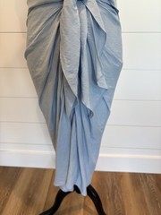 NWT Do+Be Light Blue Button Down Wrap Front Sleeveless Shirt Dress Size Medium