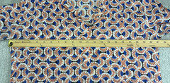 Roberta Roller Rabbit Tunic Shirt Dress Blue Coral Floral Fan Print Womens L