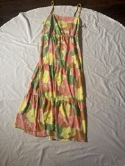 Social Standard Multicolor Camouflage Smocked Tiered Maxi Sundress, XL NWTs